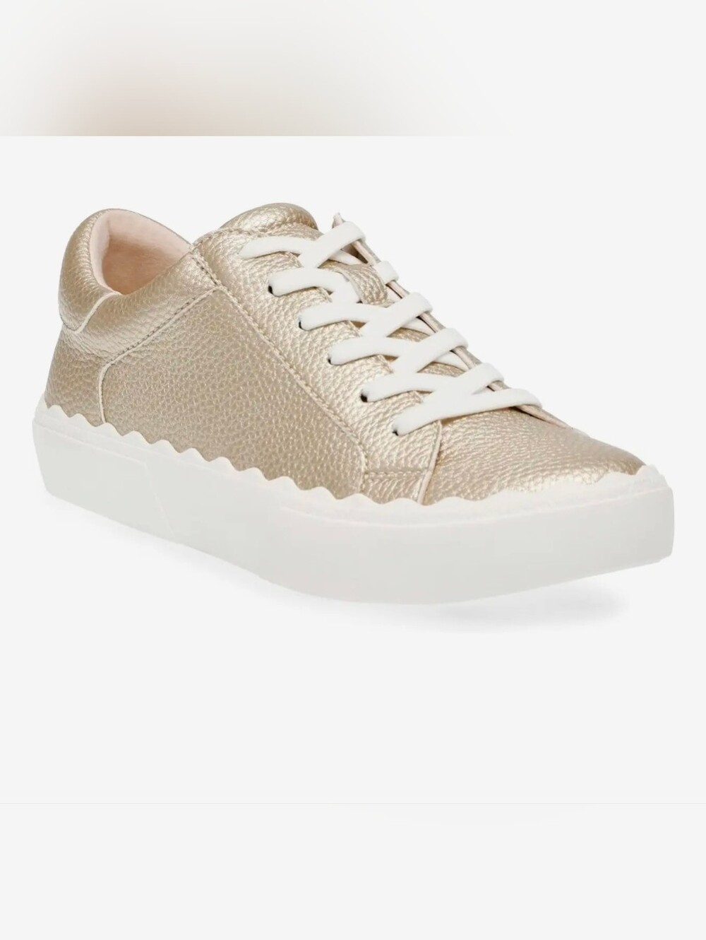 Anne Klein Womens 'Confident' Metallic Gold Low-Top Sneakers New Size 7.5